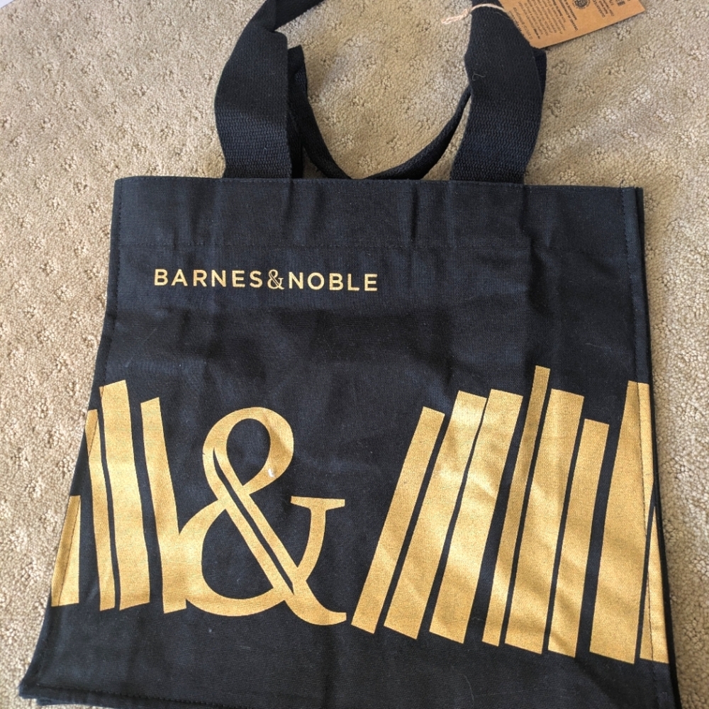 Barnes and Noble Black and gold tote